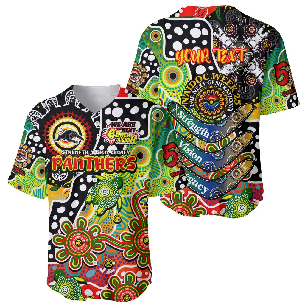 Personalised Panthers NRL Celebrating 50 Years of Naidoc Baseball Jersey NAIDOC Week 2025 Aboriginal