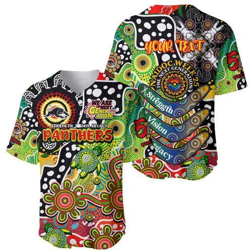 Personalised Panthers NRL Celebrating 50 Years of Naidoc Baseball Jersey NAIDOC Week 2025 Aboriginal