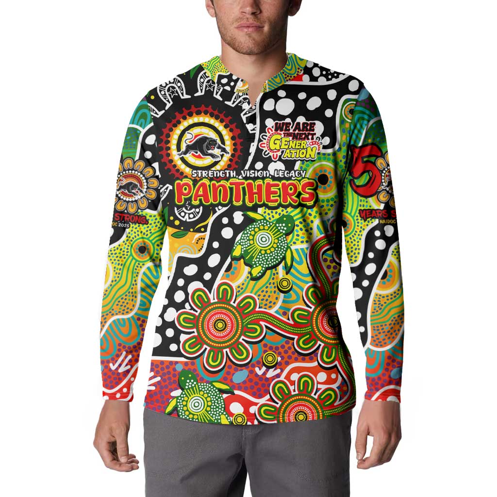 Personalised Panthers NRL Celebrating 50 Years of Naidoc Button Sweatshirt NAIDOC Week 2025 Aboriginal