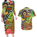 Personalised Panthers NRL Celebrating 50 Years of Naidoc Couples Matching Long Sleeve Bodycon Dress and Hawaiian Shirt NAIDOC Week 2025 Aboriginal