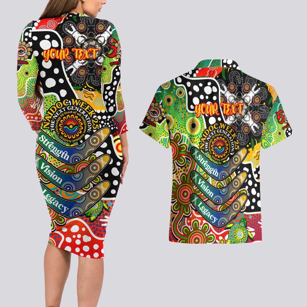 Personalised Panthers NRL Celebrating 50 Years of Naidoc Couples Matching Long Sleeve Bodycon Dress and Hawaiian Shirt NAIDOC Week 2025 Aboriginal