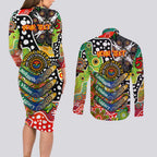 Personalised Panthers NRL Celebrating 50 Years of Naidoc Couples Matching Long Sleeve Bodycon Dress and Long Sleeve Button Shirt NAIDOC Week 2025 Aboriginal