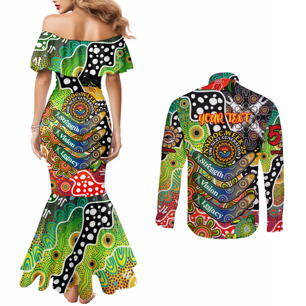 Personalised Panthers NRL Celebrating 50 Years of Naidoc Couples Matching Mermaid Dress and Long Sleeve Button Shirt NAIDOC Week 2025 Aboriginal