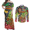 Personalised Panthers NRL Celebrating 50 Years of Naidoc Couples Matching Off Shoulder Maxi Dress and Long Sleeve Button Shirt NAIDOC Week 2025 Aboriginal