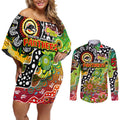 Personalised Panthers NRL Celebrating 50 Years of Naidoc Couples Matching Off Shoulder Short Dress and Long Sleeve Button Shirt NAIDOC Week 2025 Aboriginal