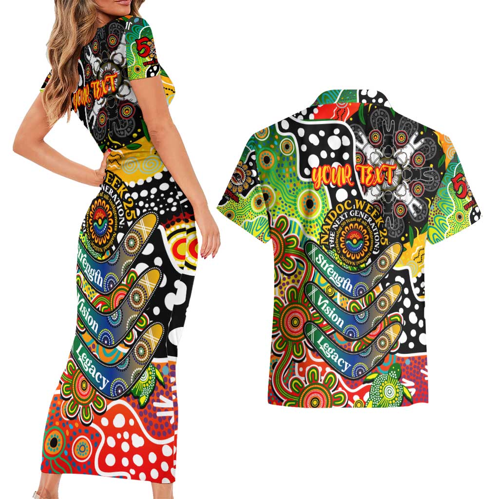 Personalised Panthers NRL Celebrating 50 Years of Naidoc Couples Matching Short Sleeve Bodycon Dress and Hawaiian Shirt NAIDOC Week 2025 Aboriginal