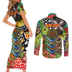 Personalised Panthers NRL Celebrating 50 Years of Naidoc Couples Matching Short Sleeve Bodycon Dress and Long Sleeve Button Shirt NAIDOC Week 2025 Aboriginal
