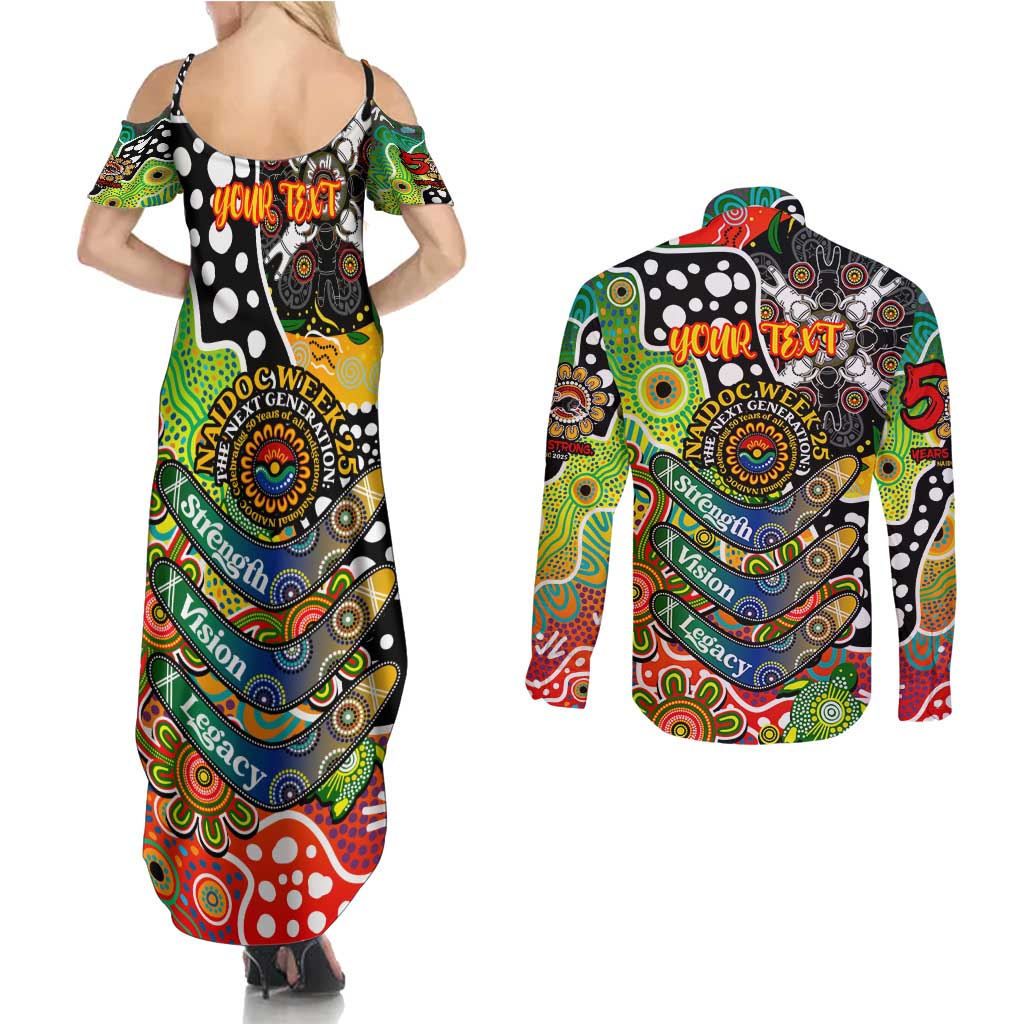 Personalised Panthers NRL Celebrating 50 Years of Naidoc Couples Matching Summer Maxi Dress and Long Sleeve Button Shirt NAIDOC Week 2025 Aboriginal