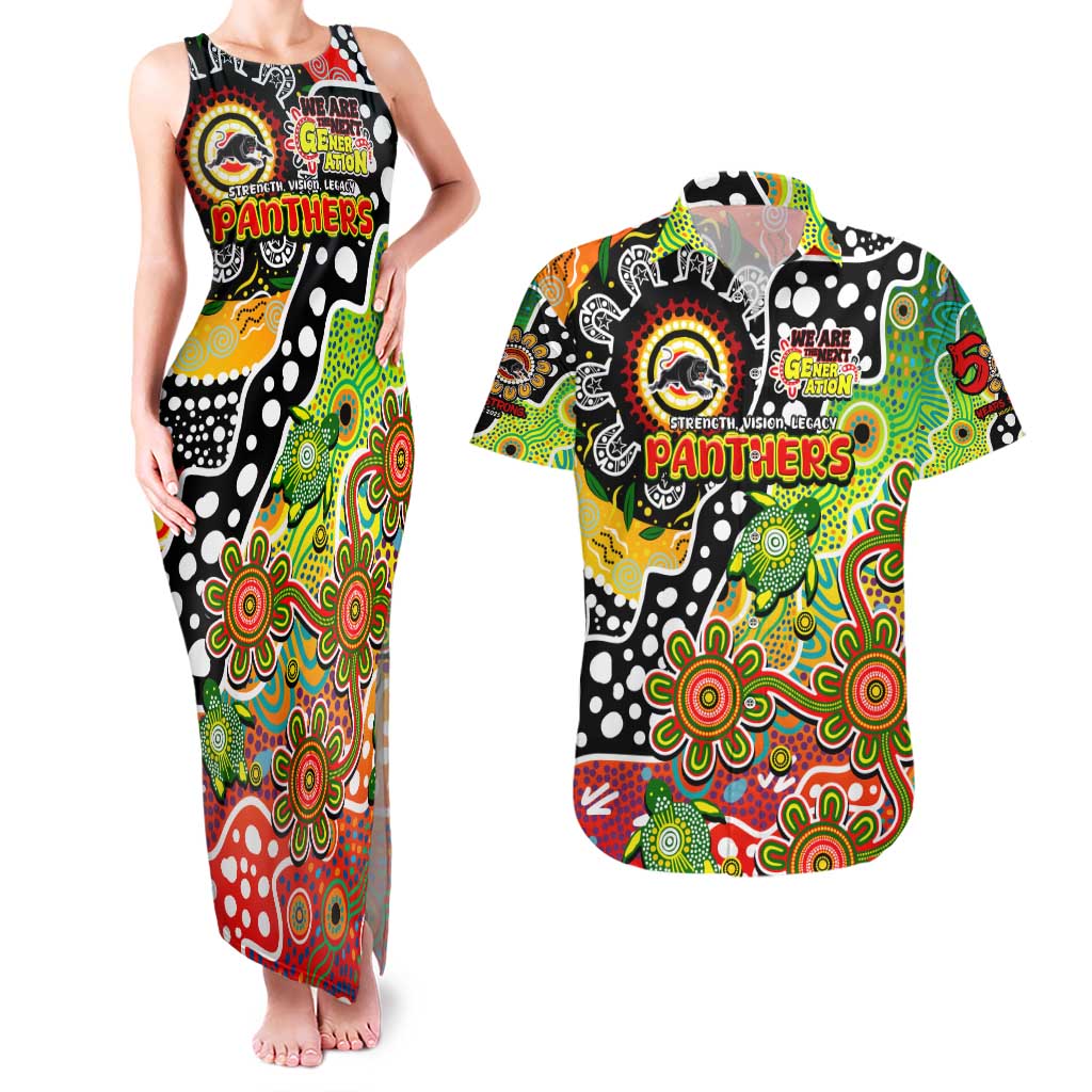Personalised Panthers NRL Celebrating 50 Years of Naidoc Couples Matching Tank Maxi Dress and Hawaiian Shirt NAIDOC Week 2025 Aboriginal