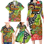 Personalised Panthers NRL Celebrating 50 Years of Naidoc Family Matching Long Sleeve Bodycon Dress and Hawaiian Shirt NAIDOC Week 2025 Aboriginal