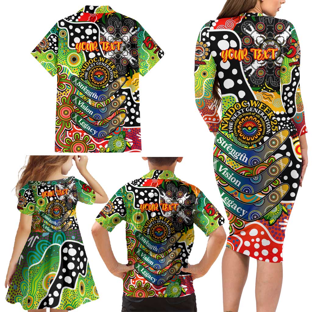 Personalised Panthers NRL Celebrating 50 Years of Naidoc Family Matching Long Sleeve Bodycon Dress and Hawaiian Shirt NAIDOC Week 2025 Aboriginal