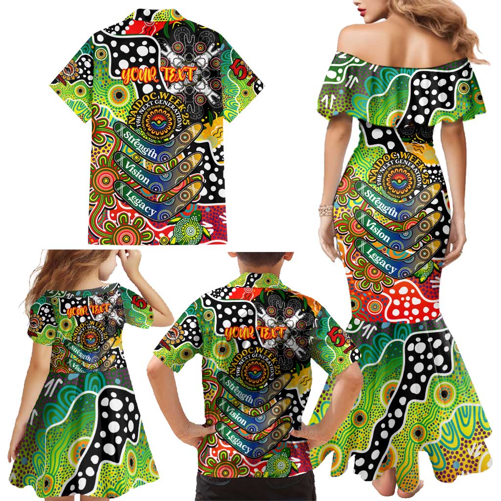 Personalised Panthers NRL Celebrating 50 Years of Naidoc Family Matching Mermaid Dress and Hawaiian Shirt NAIDOC Week 2025 Aboriginal