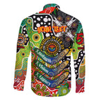 Personalised Panthers NRL Celebrating 50 Years of Naidoc Family Matching Off The Shoulder Long Sleeve Dress and Hawaiian Shirt NAIDOC Week 2025 Aboriginal
