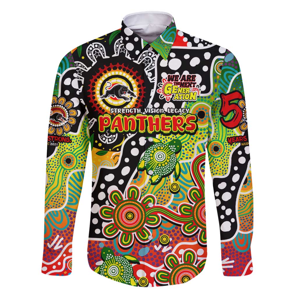 Personalised Panthers NRL Celebrating 50 Years of Naidoc Family Matching Off Shoulder Maxi Dress and Hawaiian Shirt NAIDOC Week 2025 Aboriginal