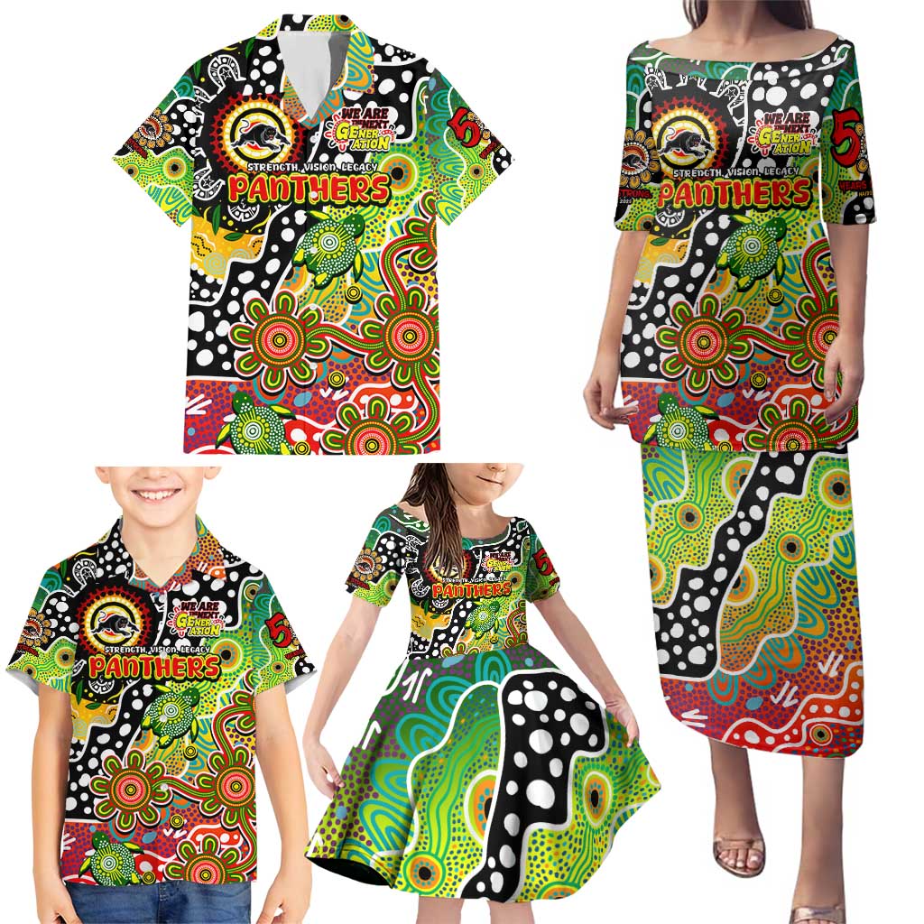 Personalised Panthers NRL Celebrating 50 Years of Naidoc Family Matching Puletasi and Hawaiian Shirt NAIDOC Week 2025 Aboriginal