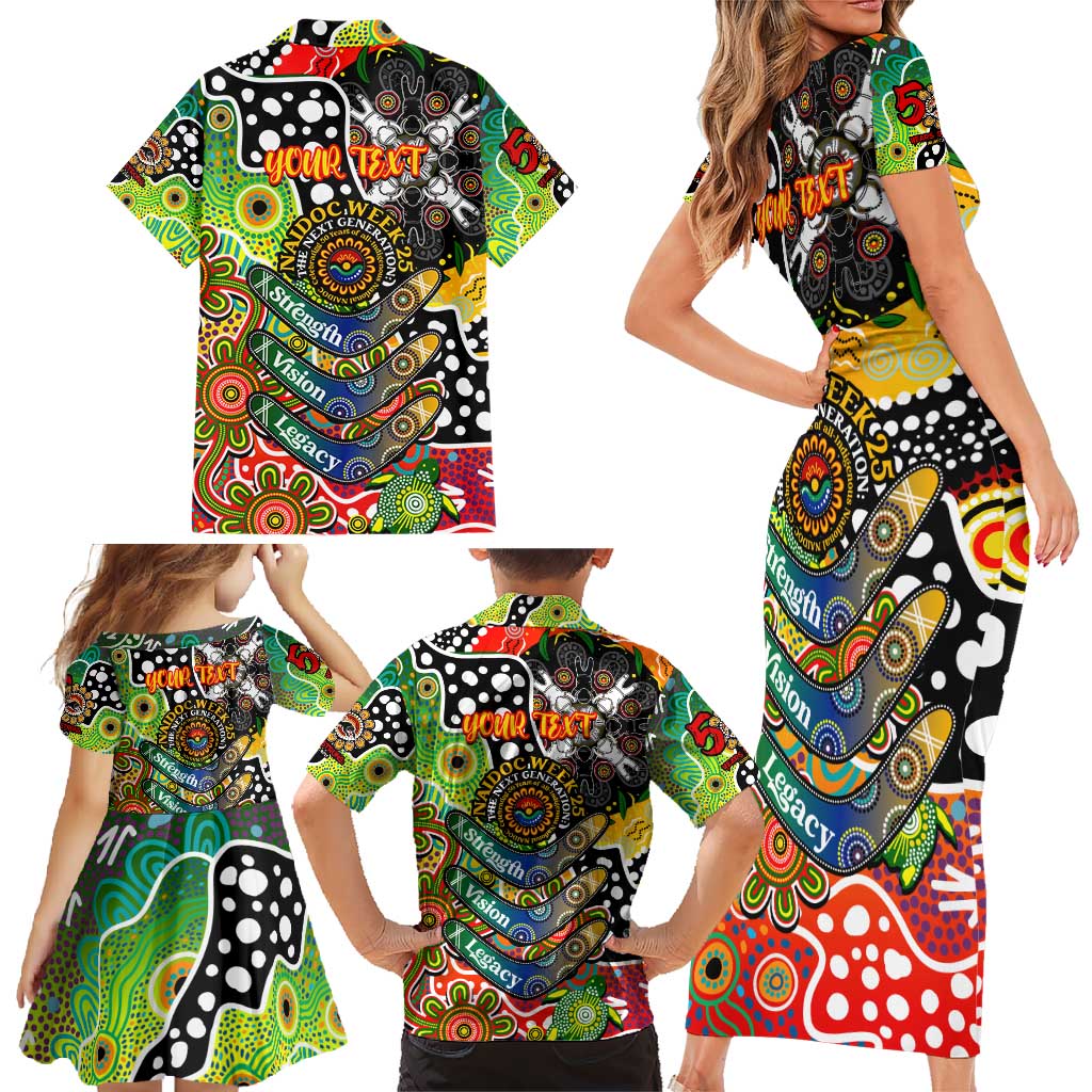 Personalised Panthers NRL Celebrating 50 Years of Naidoc Family Matching Short Sleeve Bodycon Dress and Hawaiian Shirt NAIDOC Week 2025 Aboriginal