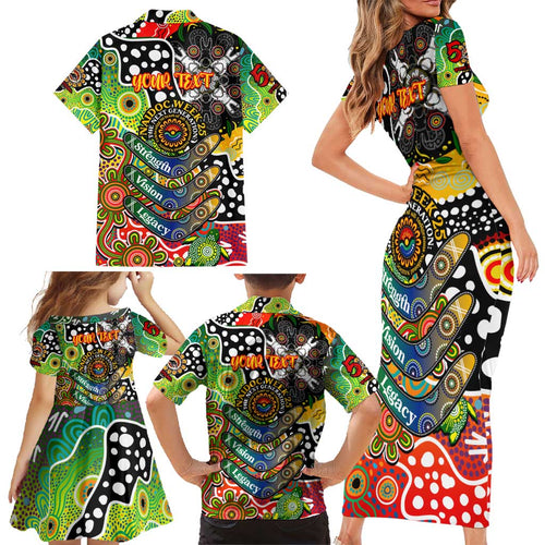 Personalised Panthers NRL Celebrating 50 Years of Naidoc Family Matching Short Sleeve Bodycon Dress and Hawaiian Shirt NAIDOC Week 2025 Aboriginal