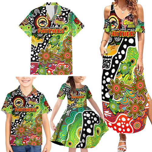Personalised Panthers NRL Celebrating 50 Years of Naidoc Family Matching Summer Maxi Dress and Hawaiian Shirt NAIDOC Week 2025 Aboriginal