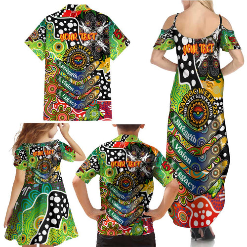 Personalised Panthers NRL Celebrating 50 Years of Naidoc Family Matching Summer Maxi Dress and Hawaiian Shirt NAIDOC Week 2025 Aboriginal