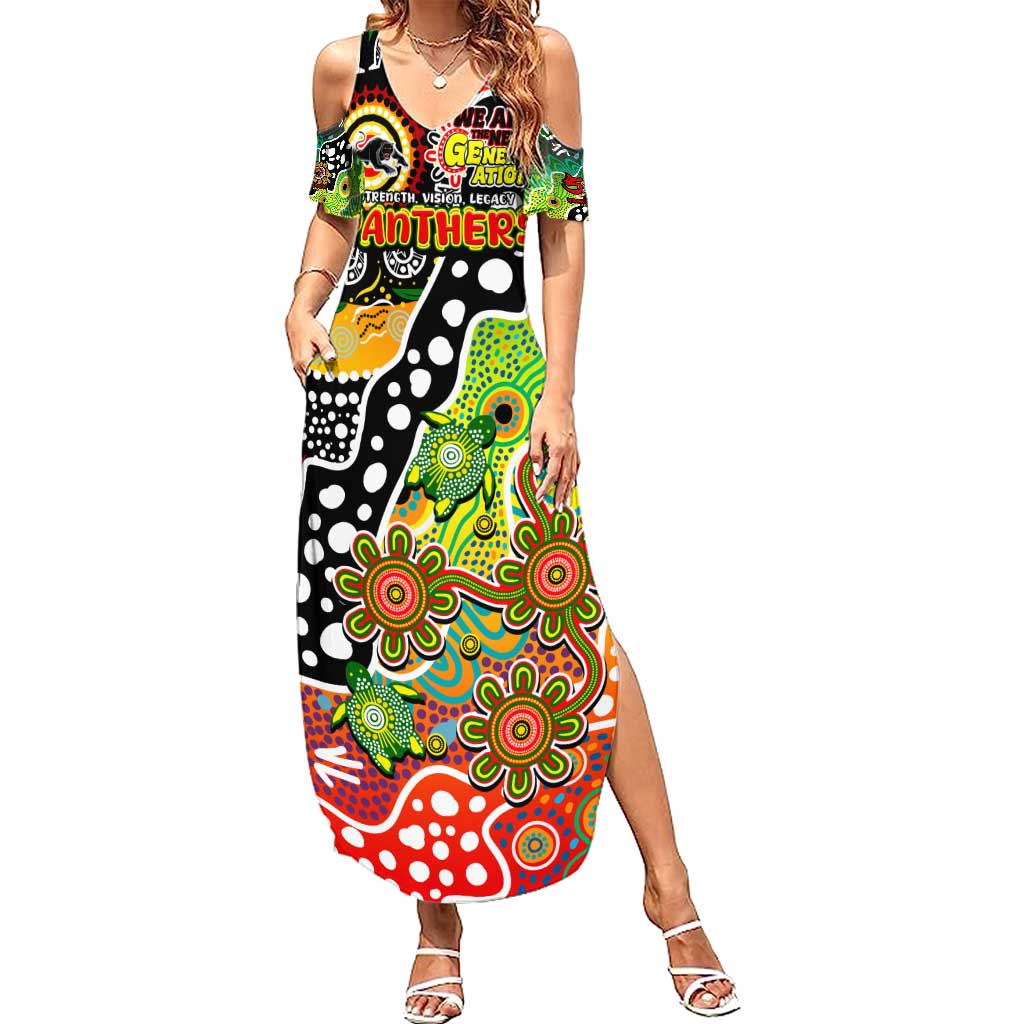 Personalised Panthers NRL Celebrating 50 Years of Naidoc Family Matching Summer Maxi Dress and Hawaiian Shirt NAIDOC Week 2025 Aboriginal