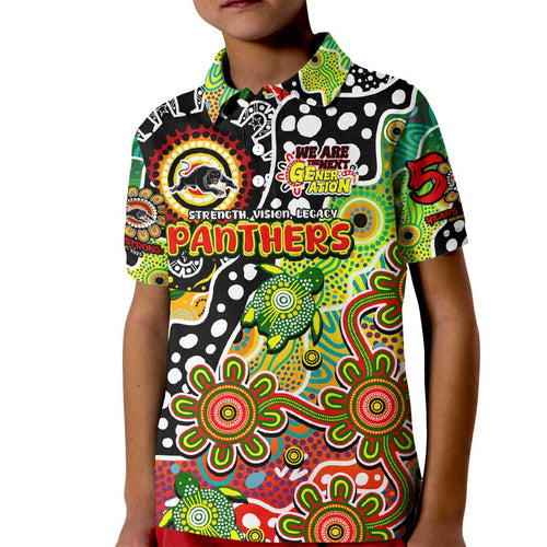 Personalised Panthers NRL Celebrating 50 Years of Naidoc Kid Polo Shirt NAIDOC Week 2025 Aboriginal