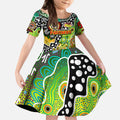 Personalised Panthers NRL Celebrating 50 Years of Naidoc Kid Short Sleeve Dress NAIDOC Week 2025 Aboriginal