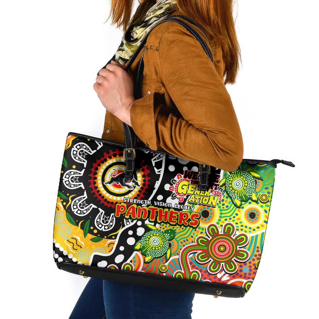 Panthers NRL Celebrating 50 Years of Naidoc Leather Tote Bag NAIDOC Week 2025 Aboriginal