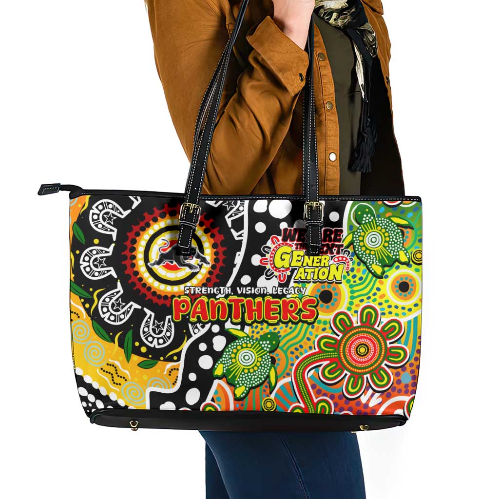 Panthers NRL Celebrating 50 Years of Naidoc Leather Tote Bag NAIDOC Week 2025 Aboriginal