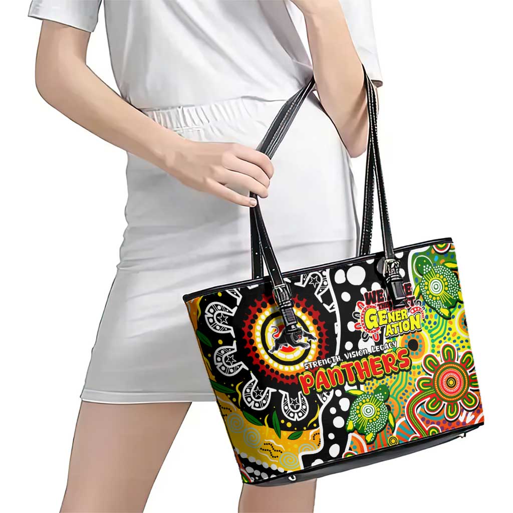 Panthers NRL Celebrating 50 Years of Naidoc Leather Tote Bag NAIDOC Week 2025 Aboriginal