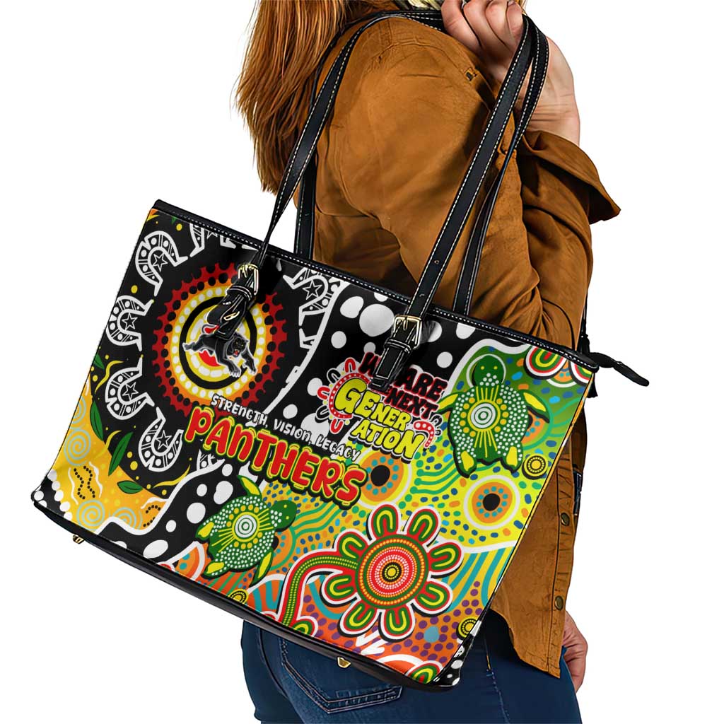 Panthers NRL Celebrating 50 Years of Naidoc Leather Tote Bag NAIDOC Week 2025 Aboriginal