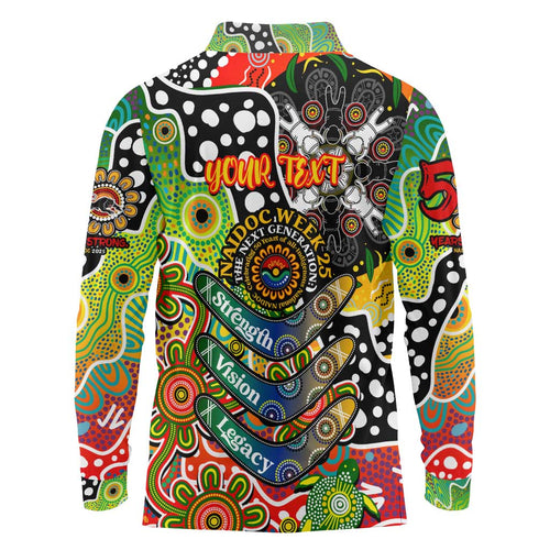 Personalised Panthers NRL Celebrating 50 Years of Naidoc Long Sleeve Polo Shirt NAIDOC Week 2025 Aboriginal