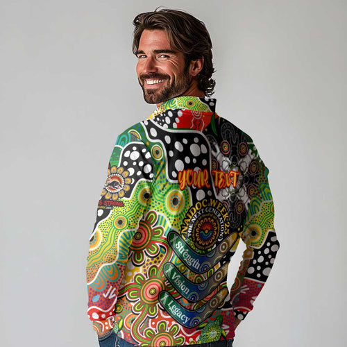 Personalised Panthers NRL Celebrating 50 Years of Naidoc Long Sleeve Polo Shirt NAIDOC Week 2025 Aboriginal