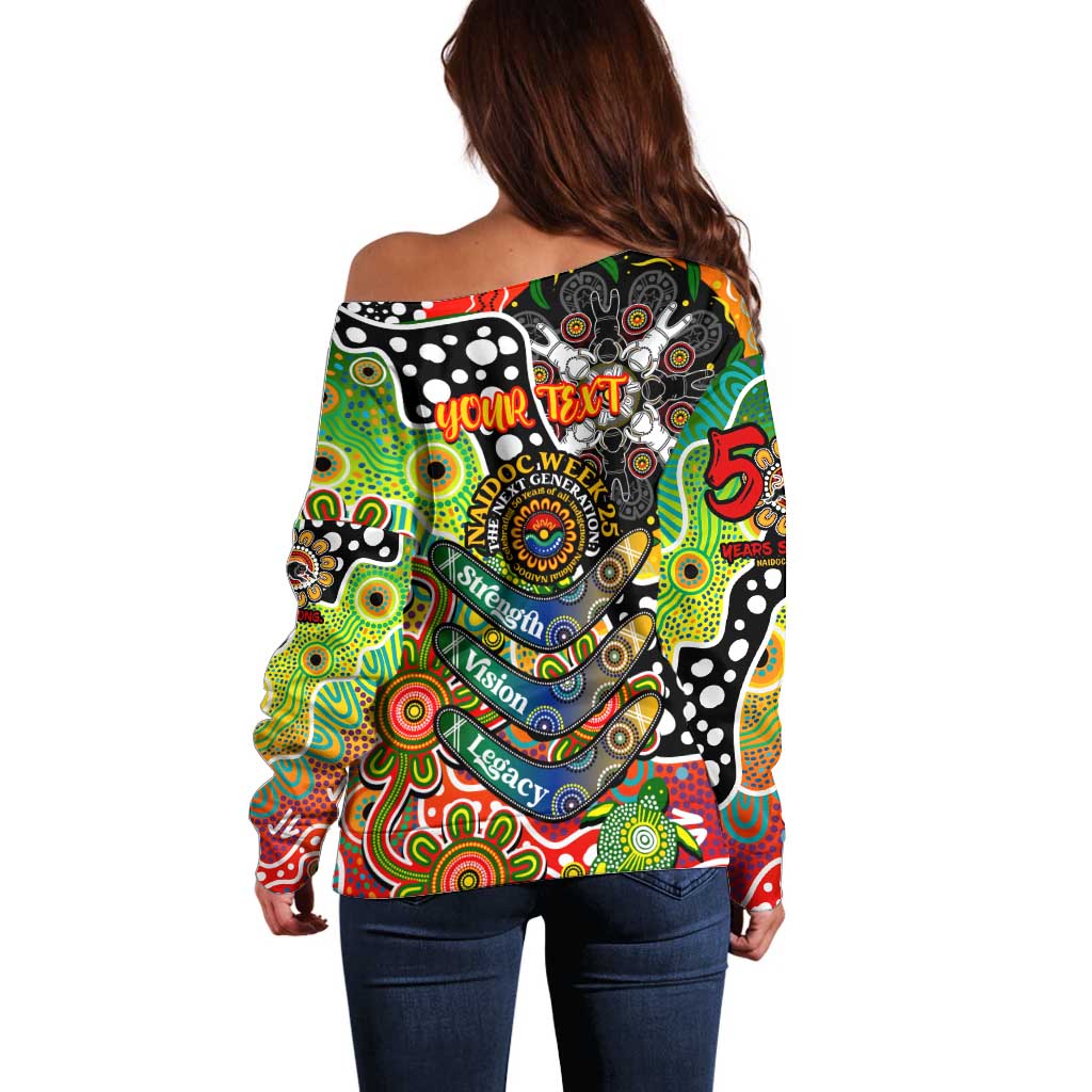 Personalised Panthers NRL Celebrating 50 Years of Naidoc Off Shoulder Sweater NAIDOC Week 2025 Aboriginal