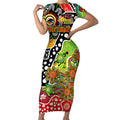 Personalised Panthers NRL Celebrating 50 Years of Naidoc Short Sleeve Bodycon Dress NAIDOC Week 2025 Aboriginal
