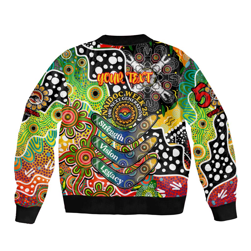 Personalised Panthers NRL Celebrating 50 Years of Naidoc Sleeve Zip Bomber Jacket NAIDOC Week 2025 Aboriginal