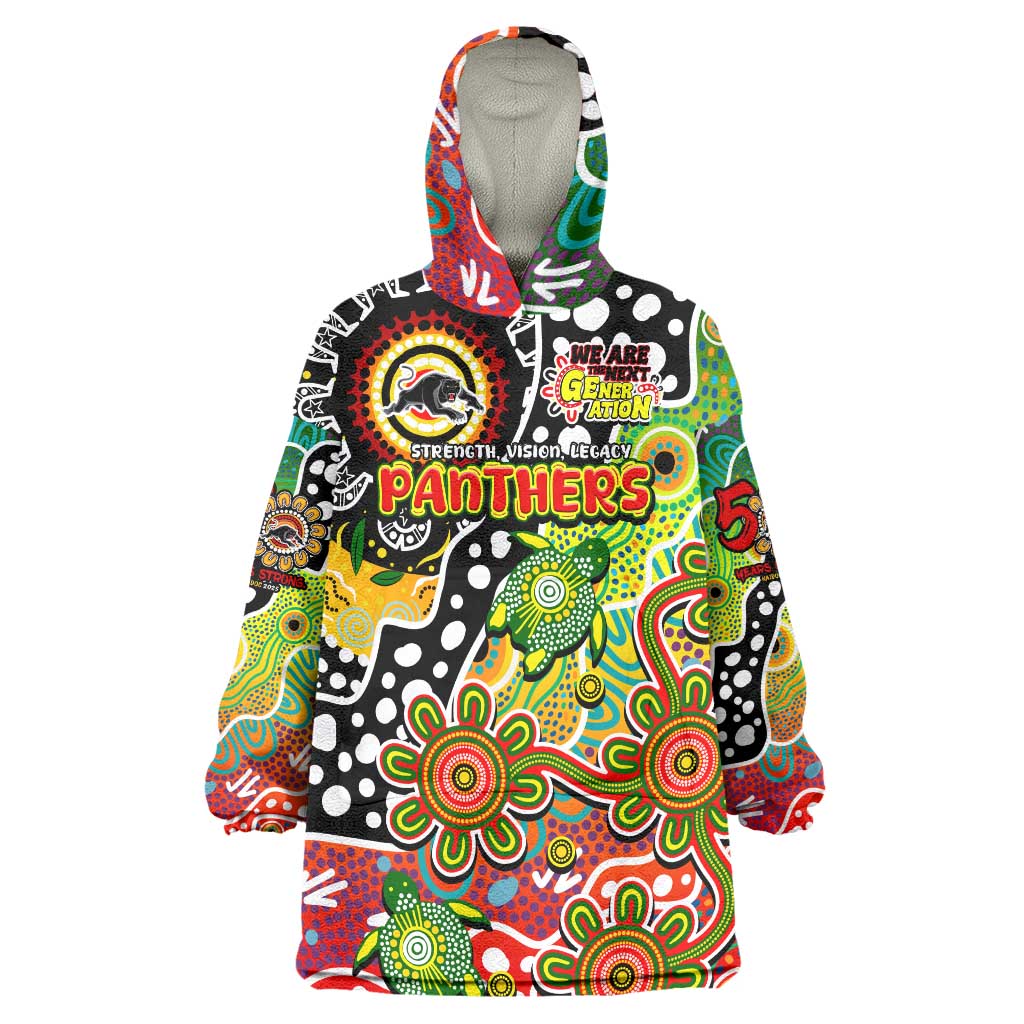Personalised Panthers NRL Celebrating 50 Years of Naidoc Wearable Blanket Hoodie NAIDOC Week 2025 Aboriginal