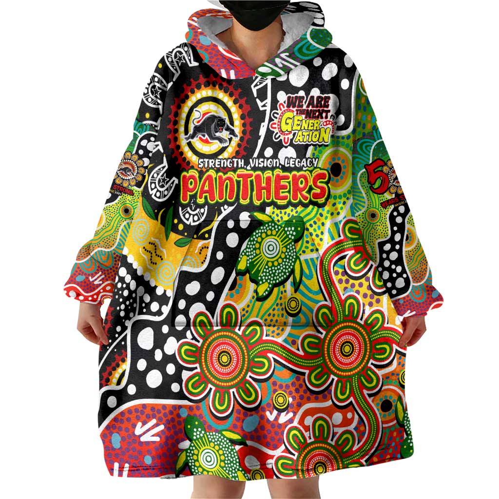 Personalised Panthers NRL Celebrating 50 Years of Naidoc Wearable Blanket Hoodie NAIDOC Week 2025 Aboriginal