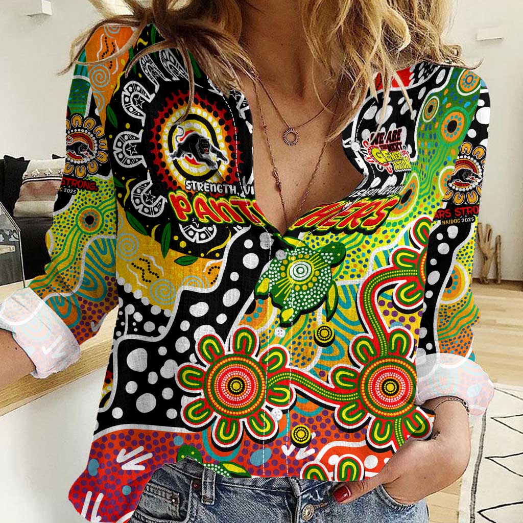 Personalised Panthers NRL Celebrating 50 Years of Naidoc Women Casual Shirt NAIDOC Week 2025 Aboriginal