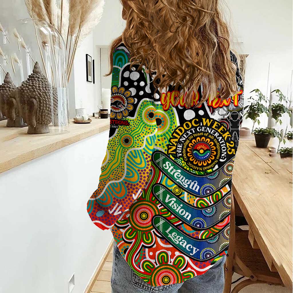 Personalised Panthers NRL Celebrating 50 Years of Naidoc Women Casual Shirt NAIDOC Week 2025 Aboriginal