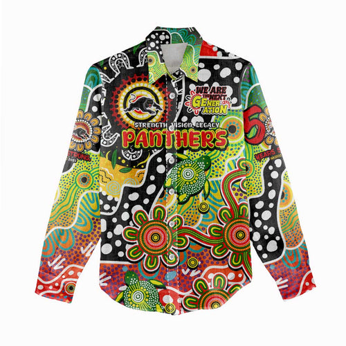 Personalised Panthers NRL Celebrating 50 Years of Naidoc Women Casual Shirt NAIDOC Week 2025 Aboriginal