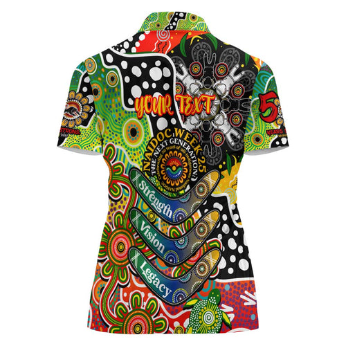 Personalised Panthers NRL Celebrating 50 Years of Naidoc Women Polo Shirt NAIDOC Week 2025 Aboriginal