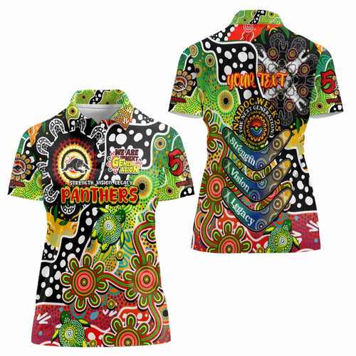 Personalised Panthers NRL Celebrating 50 Years of Naidoc Women Polo Shirt NAIDOC Week 2025 Aboriginal