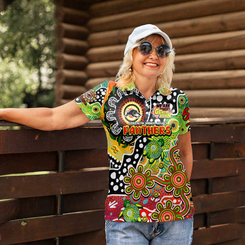 Personalised Panthers NRL Celebrating 50 Years of Naidoc Women Polo Shirt NAIDOC Week 2025 Aboriginal