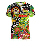 Personalised Panthers NRL Celebrating 50 Years of Naidoc Women V-Neck T-Shirt NAIDOC Week 2025 Aboriginal