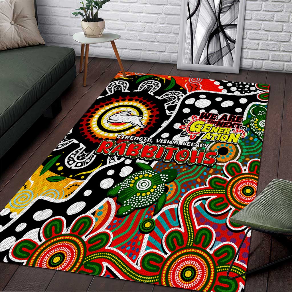 Rabbitohs NRL Celebrating 50 Years of Naidoc Area Rug NAIDOC Week 2025 Aboriginal