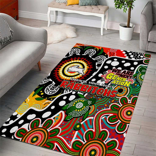 Rabbitohs NRL Celebrating 50 Years of Naidoc Area Rug NAIDOC Week 2025 Aboriginal