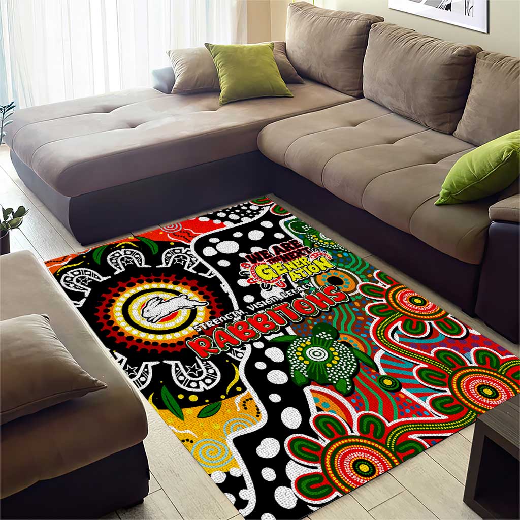 Rabbitohs NRL Celebrating 50 Years of Naidoc Area Rug NAIDOC Week 2025 Aboriginal