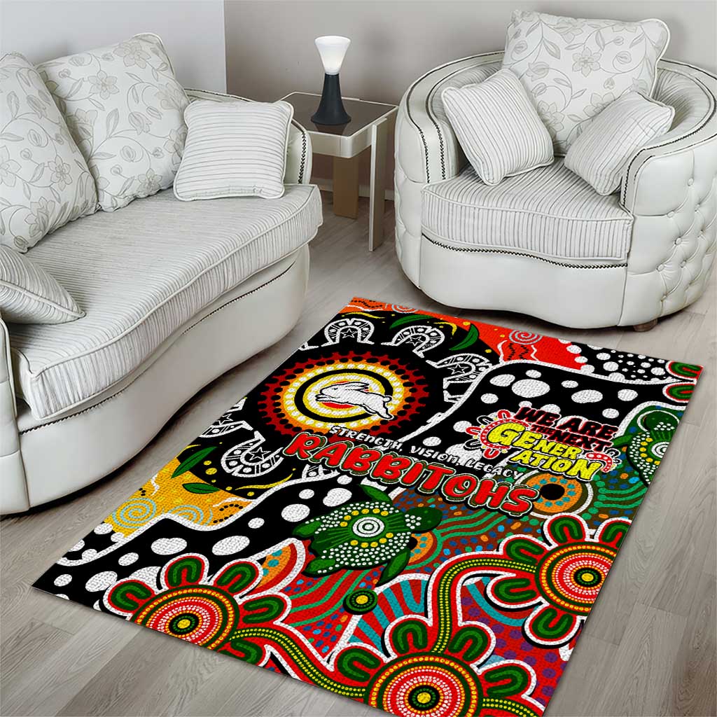 Rabbitohs NRL Celebrating 50 Years of Naidoc Area Rug NAIDOC Week 2025 Aboriginal