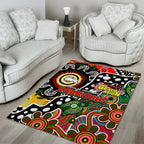 Rabbitohs NRL Celebrating 50 Years of Naidoc Area Rug NAIDOC Week 2025 Aboriginal