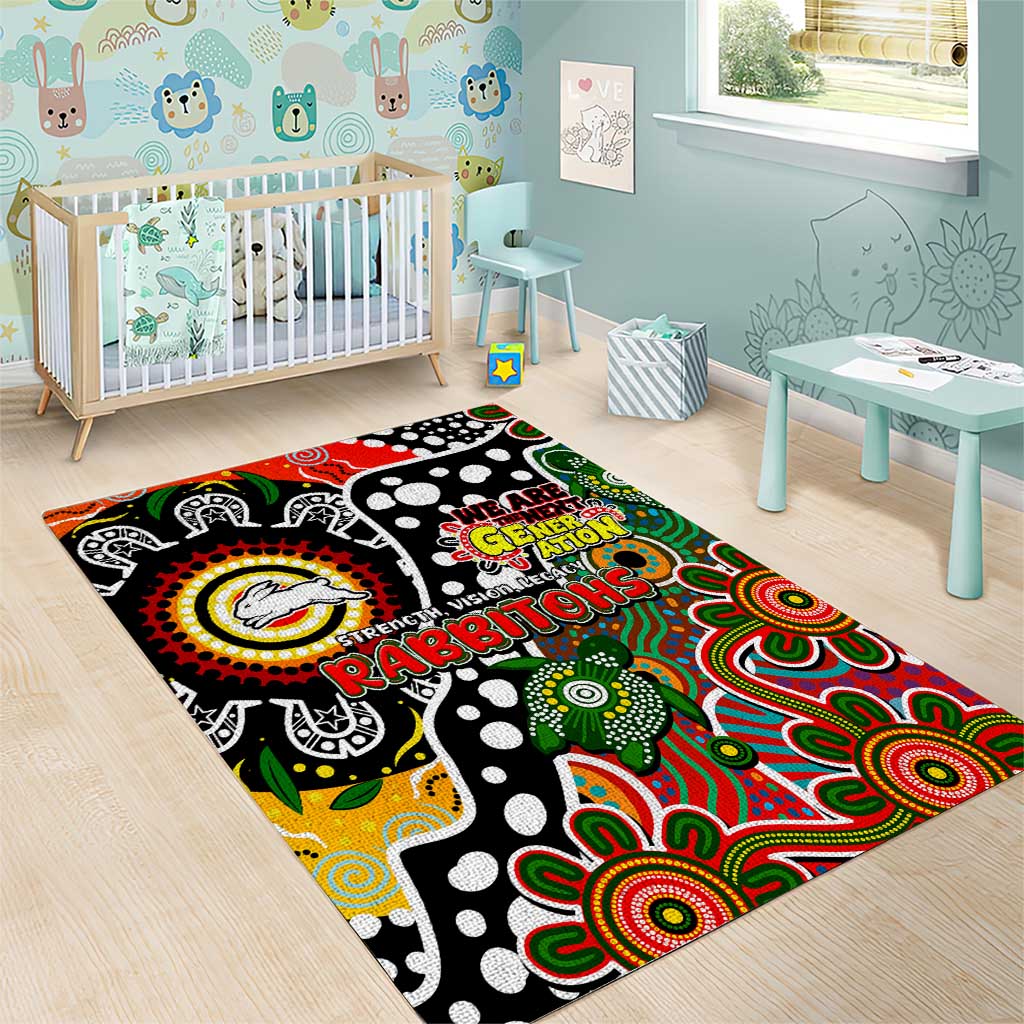 Rabbitohs NRL Celebrating 50 Years of Naidoc Area Rug NAIDOC Week 2025 Aboriginal